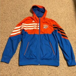 Adidas Men's Blue and Orange Thunder Jacket